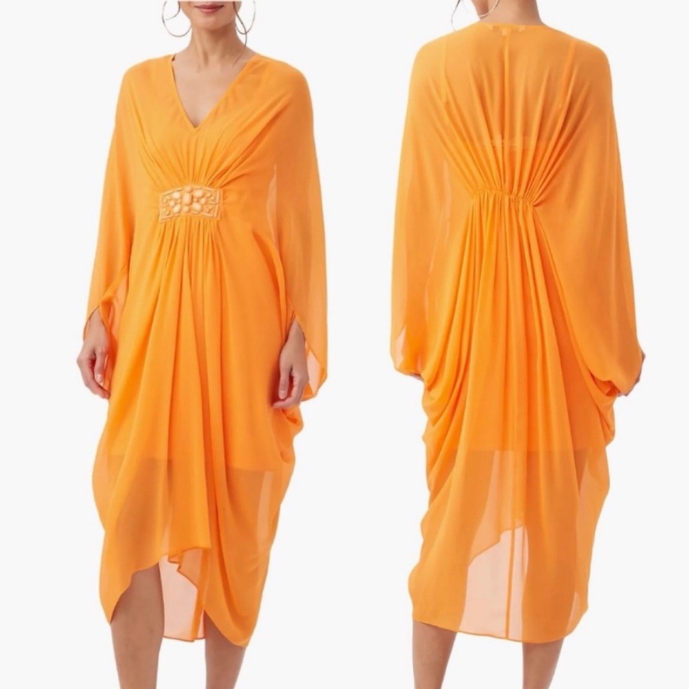 Trina Turk Orange Midi Dress